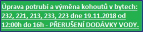 výměna kohoutů vchod B 2018-11-19